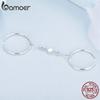 BAMOER 925 Stelring Silver Open Chain Rings for Women Double Circle Link Rings Party Wedding Jewelry Gift