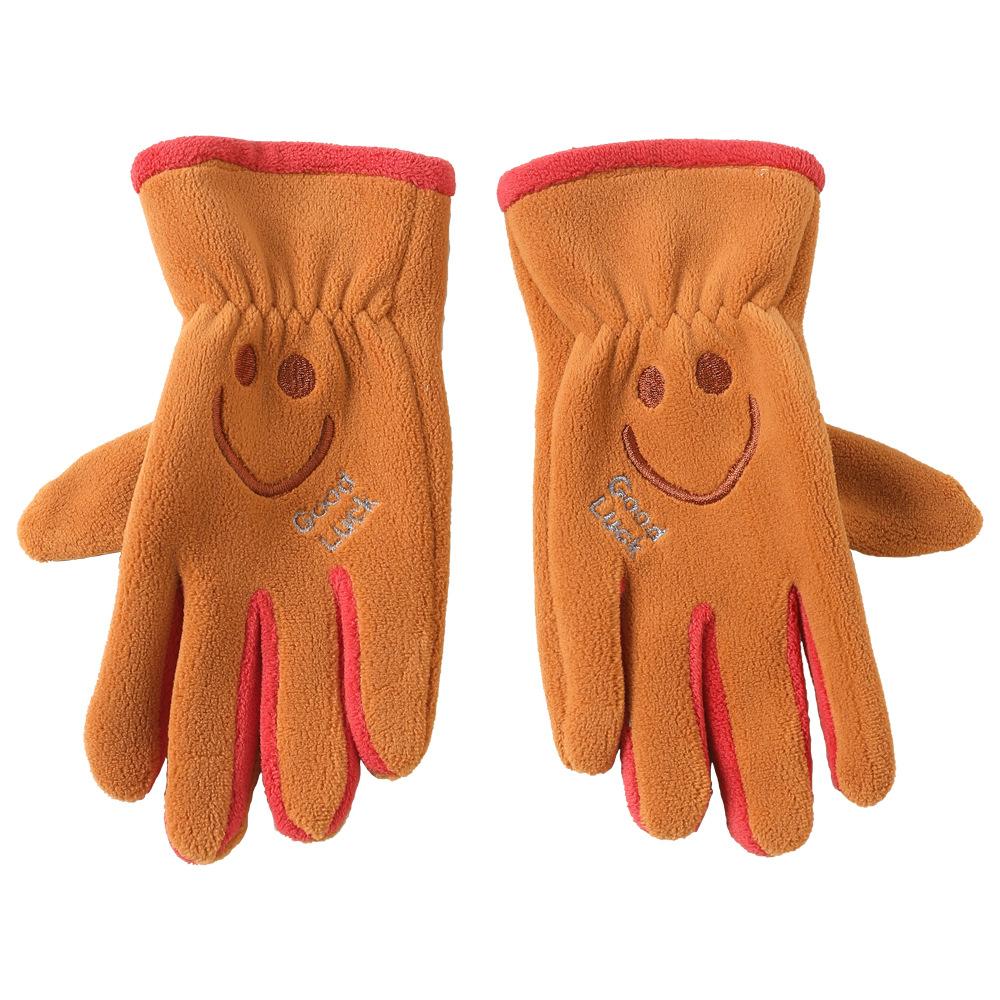 Add Fleece In Autumn and Winter Olympic Fleece Primary School Students Cycling Skin Friendly Outdoor Warm and Cold Proof Cute Gloves
