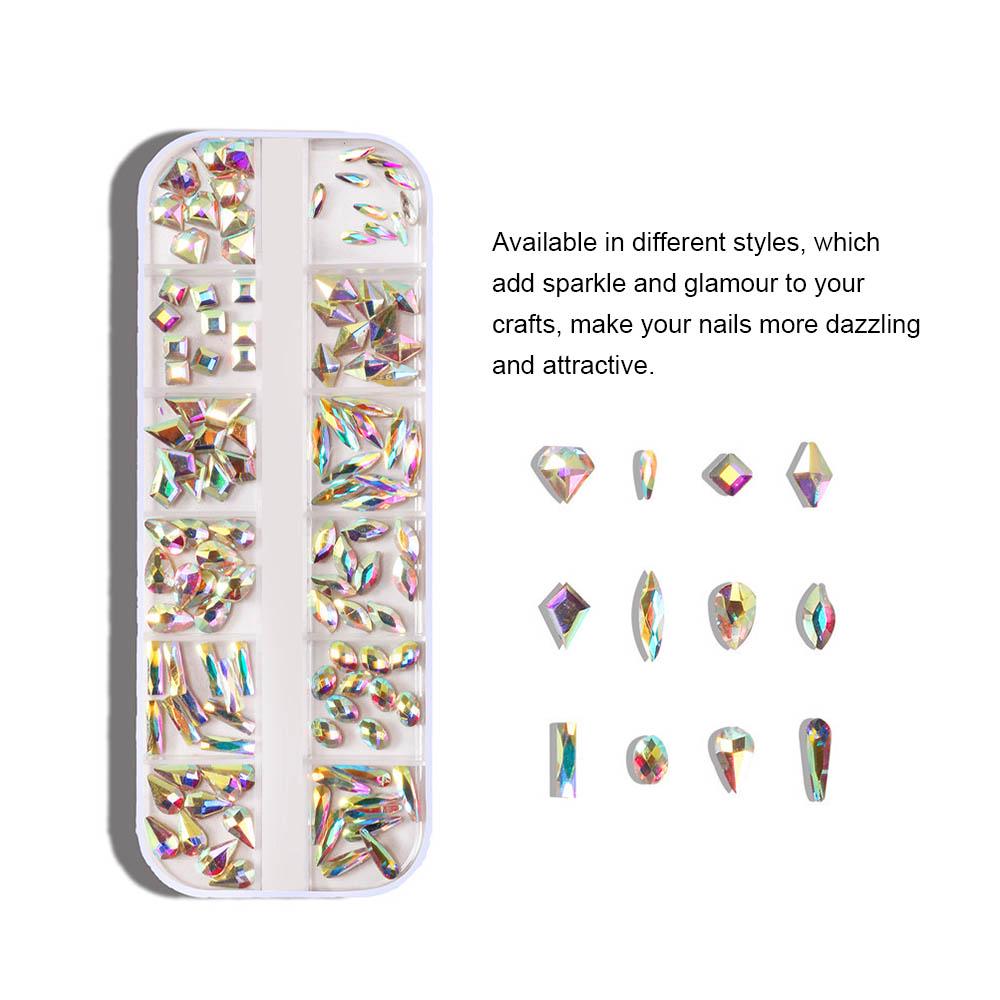 1 комплект, стеклянные стразы для ногтей разных размеров, плоская задняя часть, AB, хрустальные драгоценные камни, карандаш, ручка, 3D украшения для DIY