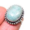 Амазонит Ручная работа 925 Стерлинговое серебро Ювелирное кольцо Размер 4 L9d34