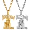 Хип-хоп DEATHROW RECORDS Ожерелье с подвеской-тюремной решеткой Стразы Аксессуары Для Мужчин Женщин Ледяные Украшения