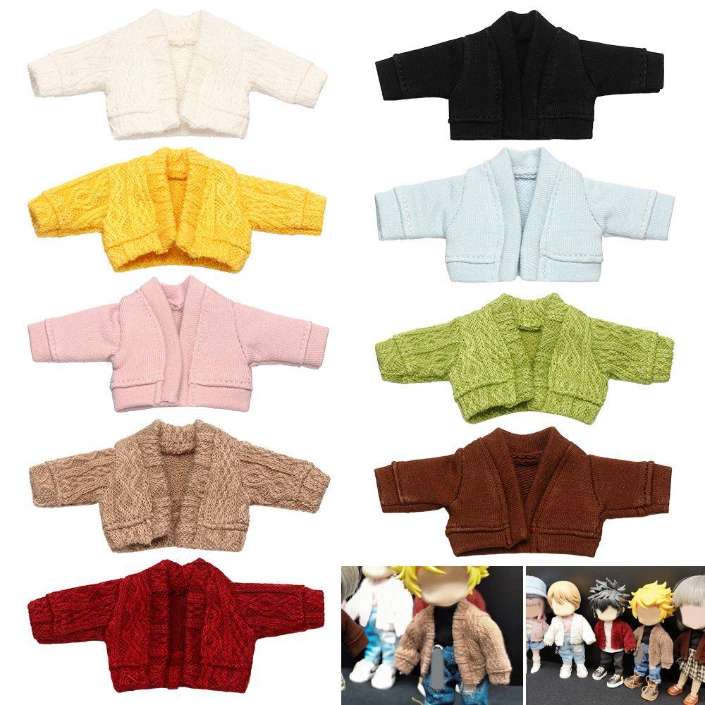 Doll Accessories Mini Knitted Sweater Tops Casual Dress Dressing Clothes 1/12 Doll Cardigans