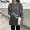 Round Neck Women's Sweater Loose Plus Size Autumn and Winter Outfit Korean Version Versatile Spring Top Knitted Base Sweater