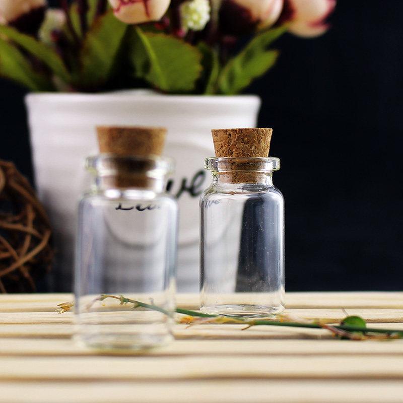Furniture Decoration Subpackage Storage Flask Mini Small Capacity Transparent Glass Bottle Multi Purpose Cork Lid Glass Vial