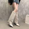 2024 New Winter Sexy Pointed Toe Knee-High Women Boots Fashion Thin High Heels  Brown Black White Khaki Long Boots  Women Shoes
