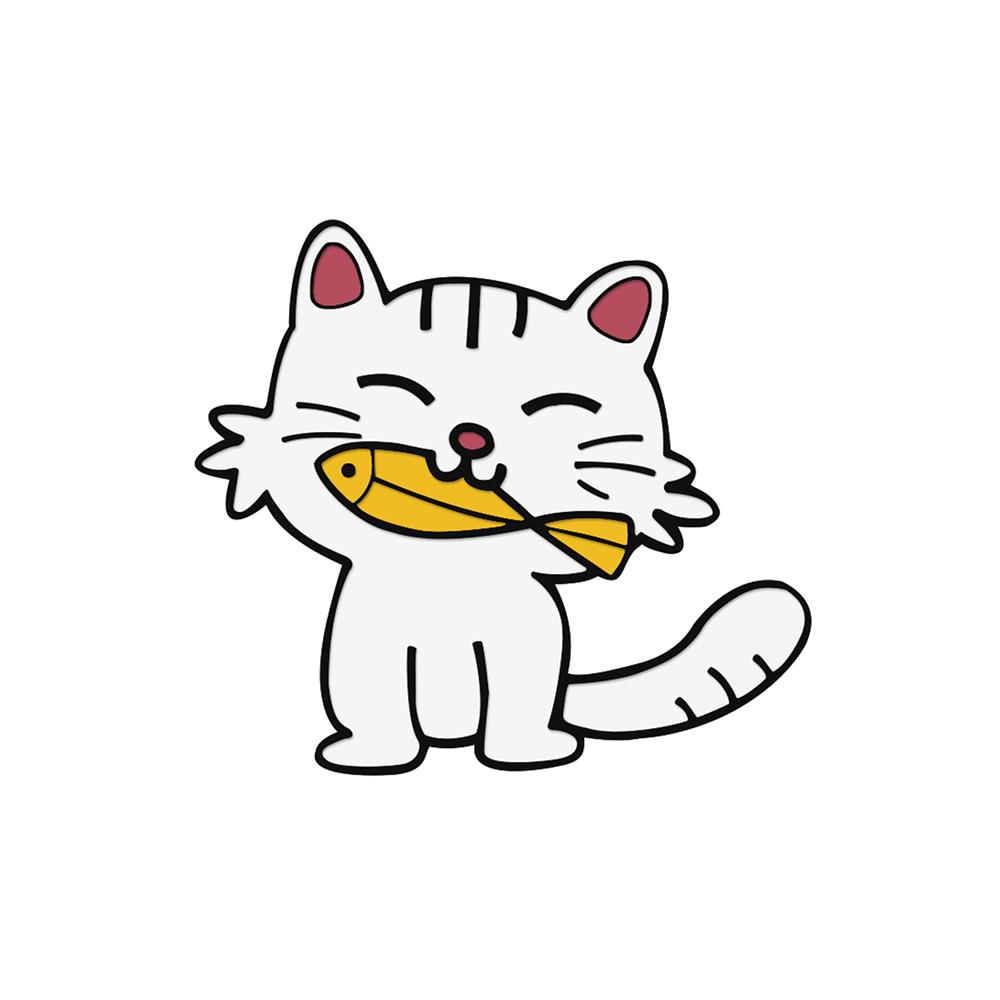 Панк Эмалевые значки с черными кошками и ножом Модные милые броши с животными Мультяшные значки на лацкан Значки Ювелирные изделия Подарки для друзей