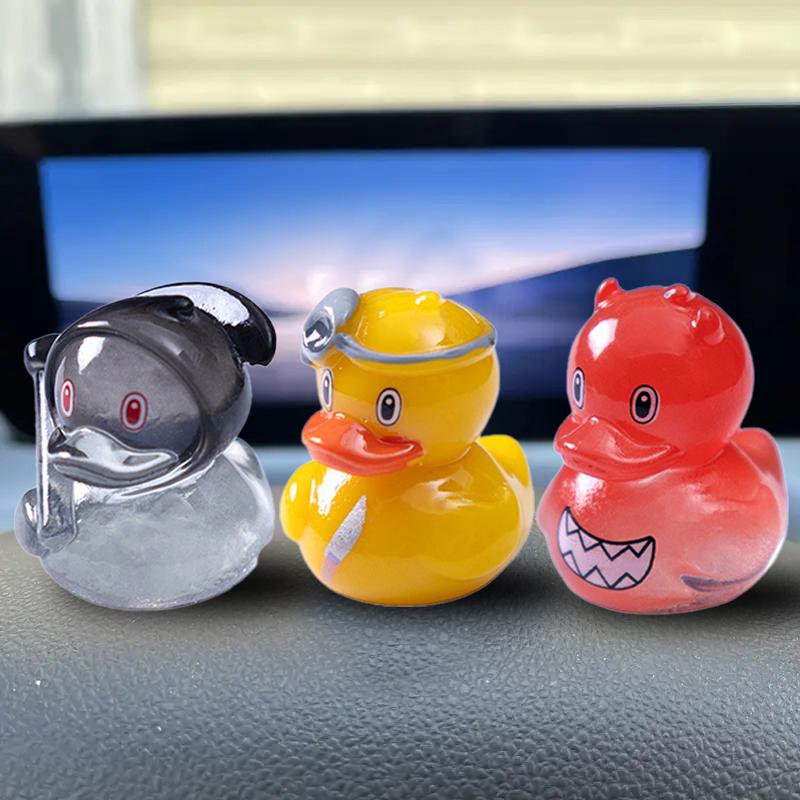 5-14Pcs Halloween Demon Ducks Miniature Figures Resin Mini Colorul Duck Ornament Landscape Dollhouse Fairy Garden Home Decor