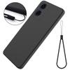 For Motorola Moto E14 4G Liquid Silicone Case Phone Back Cover with Hand Strap