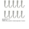 10Pcs Metal Wall Hooks Easy Installation Small Strong Coat Towel Hooks with Nails Multifunctional Hanging Hooks Organizer