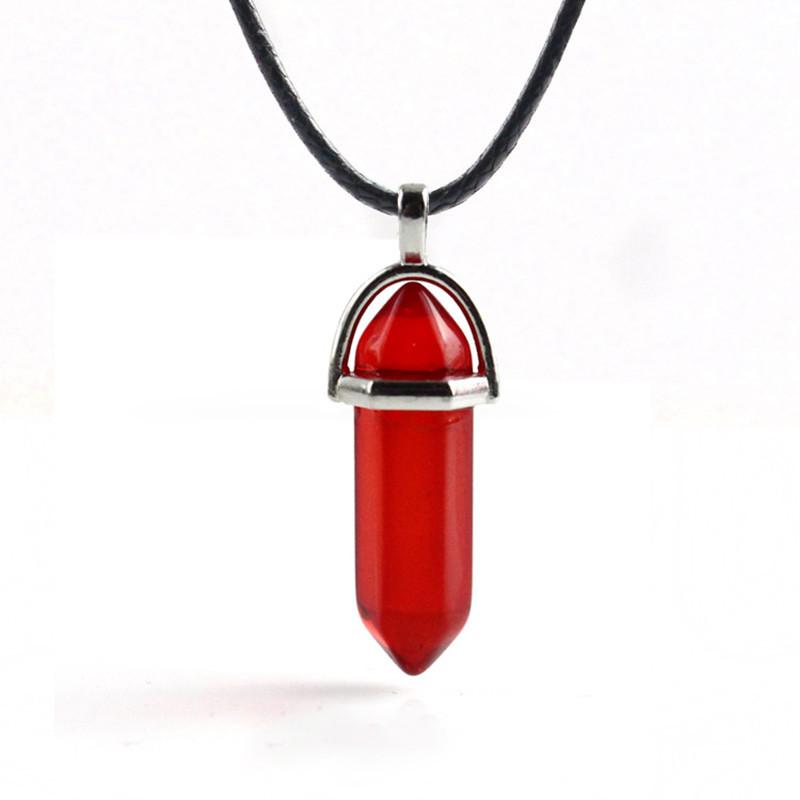 Красивое ожерелье из натурального кристалла с уникальным шестиугольным кулоном для исцеления