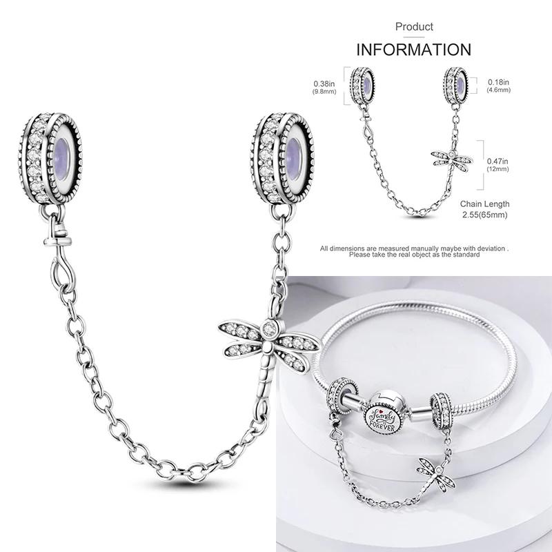 New Copper Charms Buttefly Daisy Safety Chain Cat Paw Change Beads Fit Original Bracelet Ladies Diy Jewelry