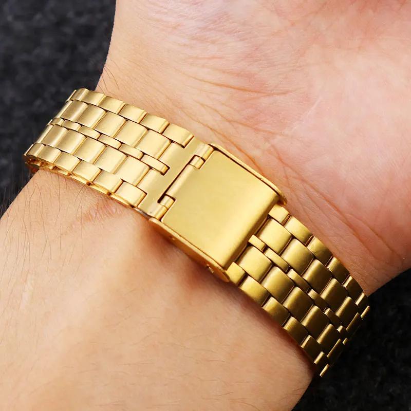 Для Casio A158 / A159 / A168 /A169 /B650 /AQ230/ 700 Классический Маленький Квадратный Серебристый Блок Металлический Ремешок Тонкая Сталь Браслет 18мм
