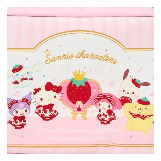 Косметичка SANRIO (50-летие Клубничных Новостей) Персонажи Sanrio, Искусственная кожа, Полиэстер, Сплав цинка