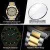 POEDAGAR 896 Stainless Steel Strap Fashion Gold Dial Diver Watch Men Waterproof Date Quartz Clock Sport Luminous Watches Relogio