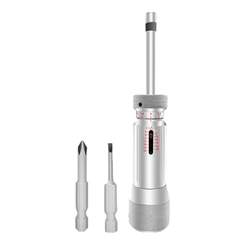 Динамометрическая отвертка с калибровочными метками, системой быстрой смены бит, удобной конструкцией рукоятки для профессиональных техников