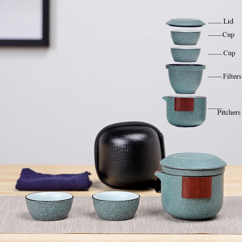 Керамический чайный набор Портативный Чайник на две чашки Быстрая чайная чашка