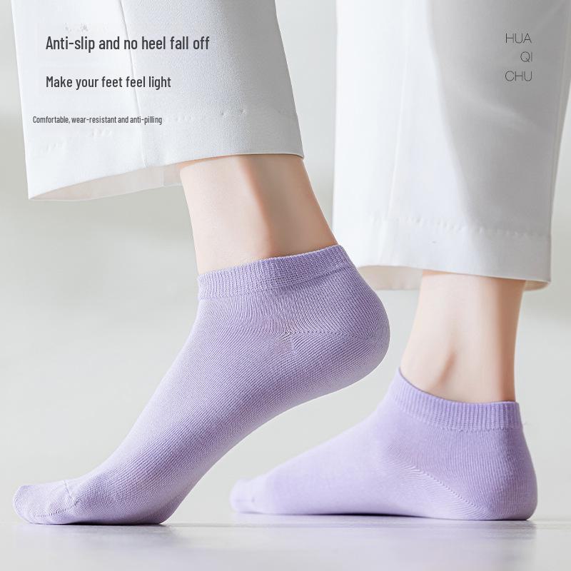 Женские летние тонкие дышащие антибактериальные носки из чистого хлопка