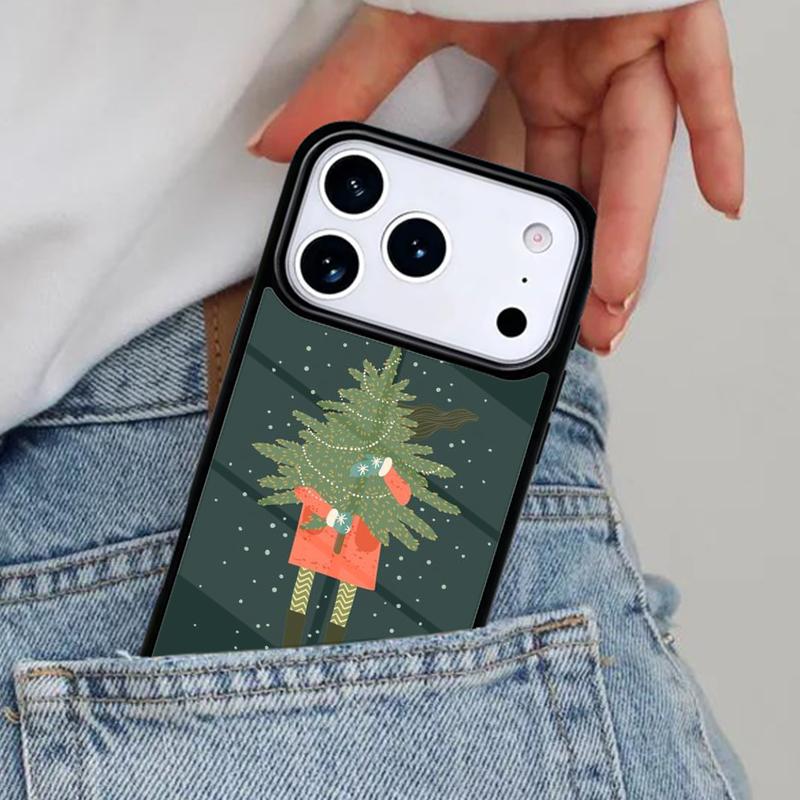 Рождественская Девочка Елка Подарок Чехол для Телефона для iPhone 16e 15 14 13 12 17 Pro Max Plus Air 17pro Чехол