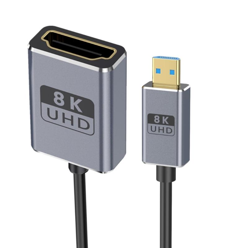 Версия 2.1 Кабель 8K60 Гц Micro-USB на Стандартный 48 Гбит/с Высокоскоростной Динамическая поддержка 4K120 Гц Коаксиальная конструкция Гибкий шнур