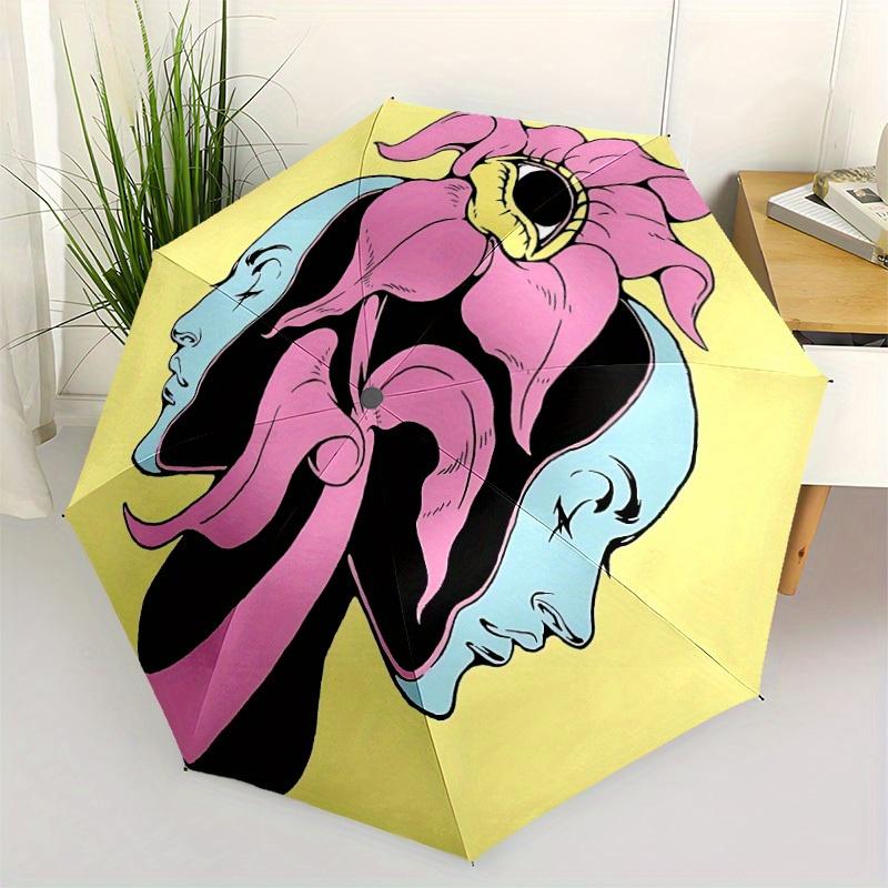 1pc Floral Headpiece Automatic Opening/closing Umbrella with Auto Open/Close, Perfect Gift for Friends, Durable Plastic Handle yy250801232