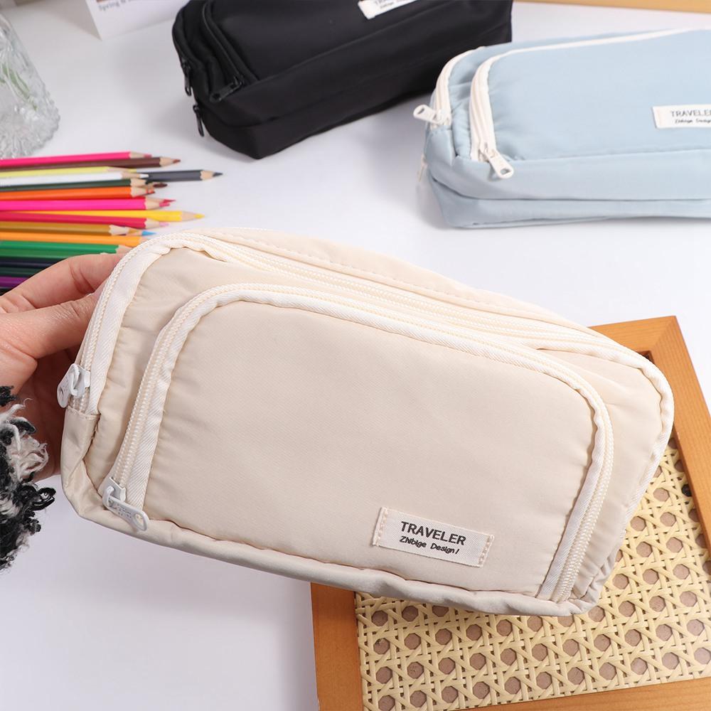 Stationery Large Capacity Pencil Bag Aesthetic Simple Stationery Holder Bag School Cases Children Gifts