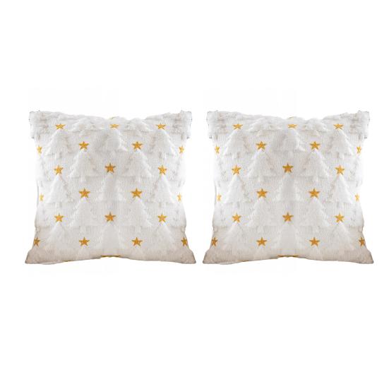 2 шт. Наволочки для декоративных подушек с рисунком рождественской елки, мягкие плюшевые рождественские наволочки, моющиеся декоративные наволочки для дивана-кровати