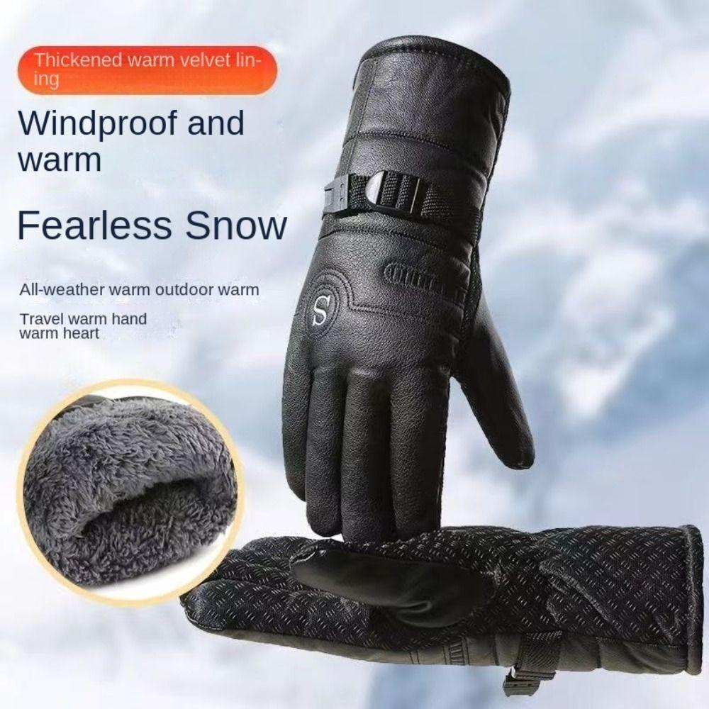 PU Leather Full Finger Mittens Touch Screen Touch Screen Gloves New Fashion Mitten Men