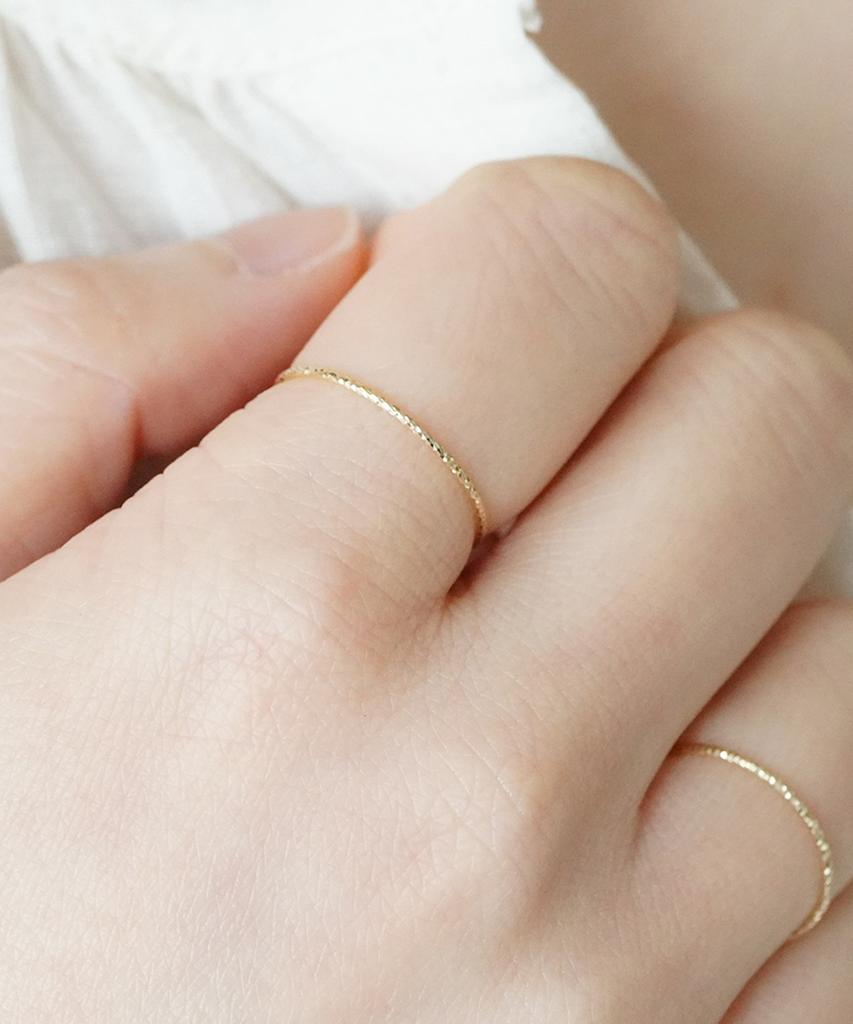 Alleun 14K 18K Золотое Кольцо Скрученная Грань Многослойное Драгоценное