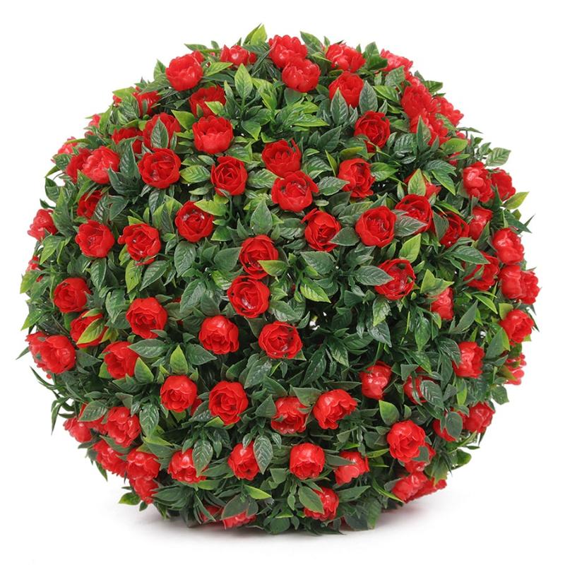 1PC Plastic Flower Ball Artificial Flower Ball 20cm Plant Ball with Eucalyptus Decorative Balls for Backyard Balcony Garden Wedding and Home Decor