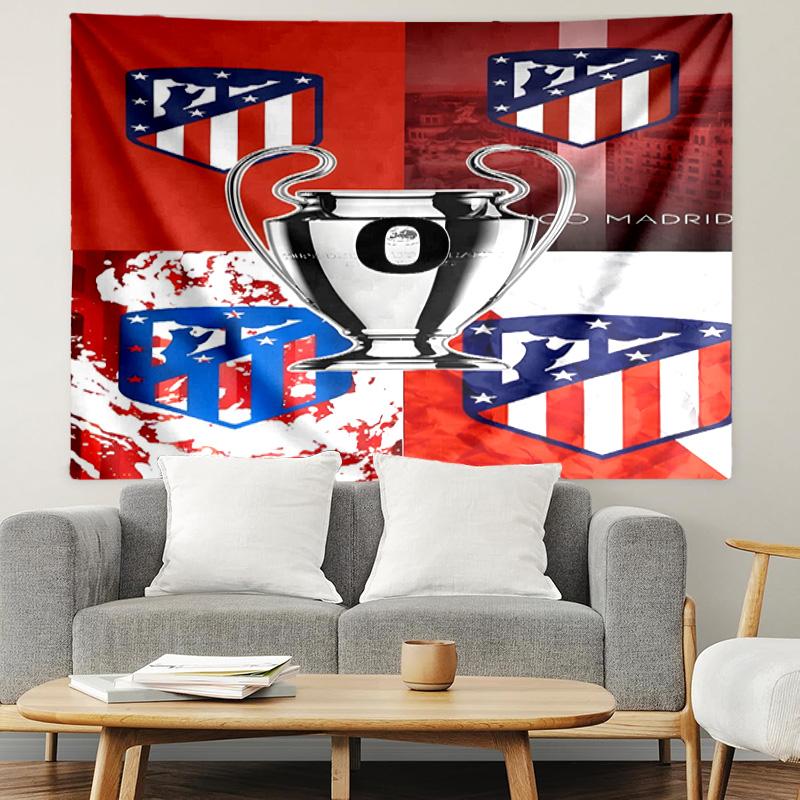 Atletico Madrid Print Tapestry, Lightweight Wall Hanging, for Bedroom, Dorm, Living Room, Home Art Decor - Birthday Christmas Gift for Friends