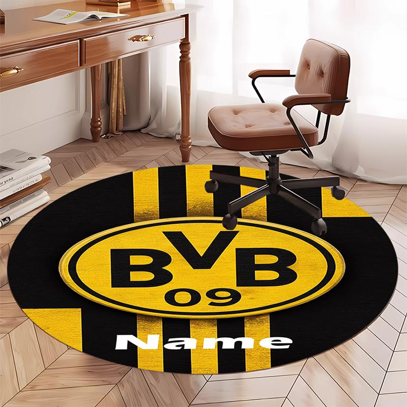 Custom Name BVB Printed Round Rug Carpet Chair Rug Area Rug Entryway Doormats,for Office Chair Living Room Bedroom Kitchen Room.