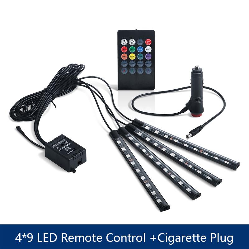 6 in 1 RGB LED Atmosphere Car Interior Ambient Light Kit Fiber Optic Strips Light By App Control DIY Music 6M Fiber Optic Band