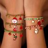 Cross-border Christmas Series Santa Claus & Snowman Seed Bead Multi-Layer Bracelet with Pendant & Glove Charms