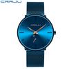 CRRJU Fashion Watch Men Waterproof Slim Mesh Strap Minimalist Wrist Watches For Men Quartz Sports Watch Clock Relogio Masculino
