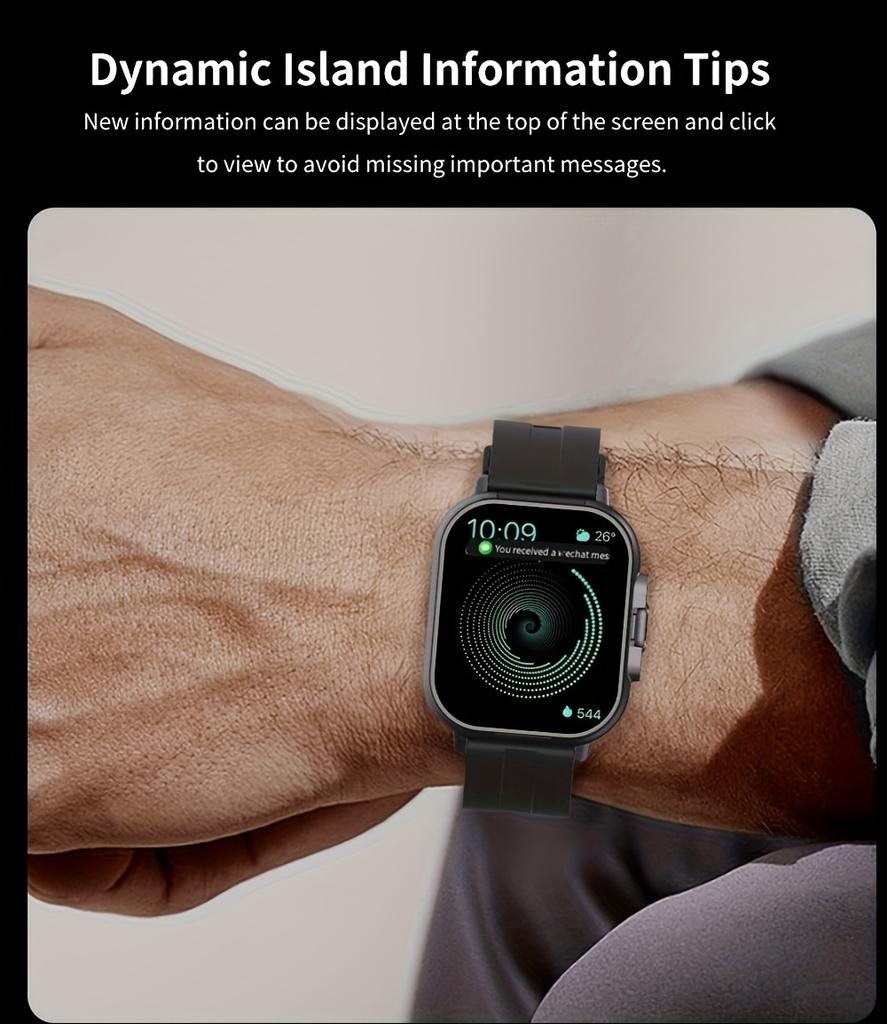 2,01-дюймовые HD-умные часы с беспроводными наушниками TWS 5.3, спортивным и фитнес-трекером, оповещениями о погоде, календарем, дыхательными упражнениями — для iPhone и Android