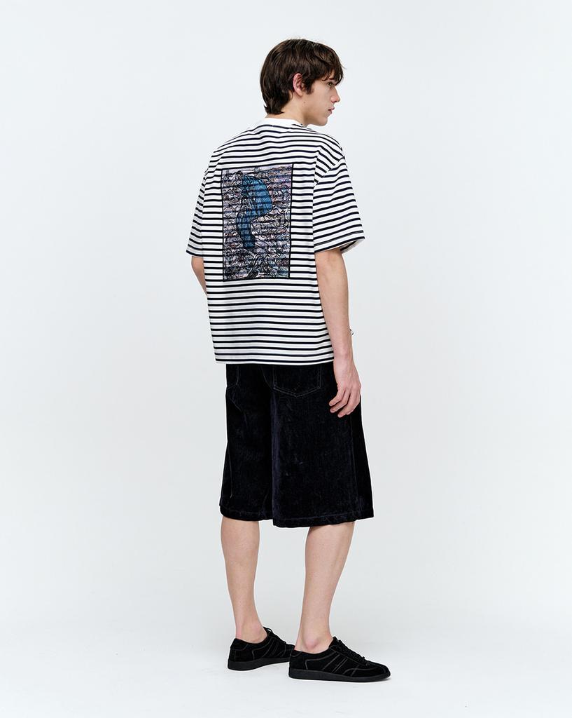ZIOSONGZIO Levitation Stripe T-Shirt Navy Zi3Ts329Ny