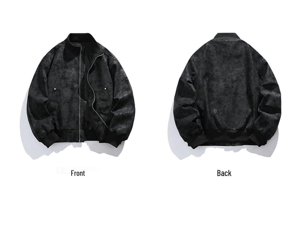 Унисекс Ретро Пилотская Куртка-Бейсболка из Искусственной Кожи с Воротником-Стойкой - Осенне-Зимняя Коллекция