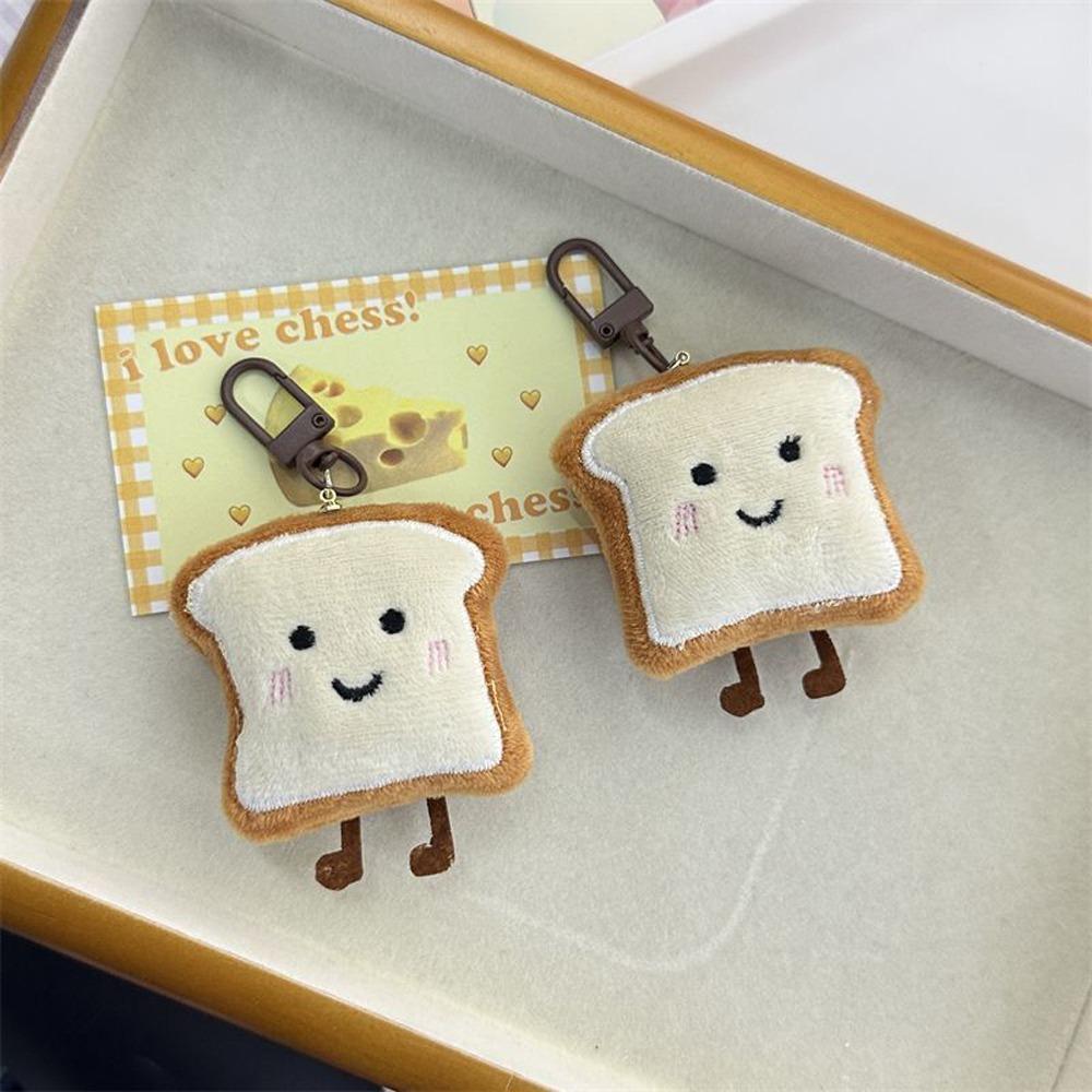 Charm Plush Bread Keychain Toast Bread Bread Keyring Plush Food Toy Cute Key Chain Children's Kids