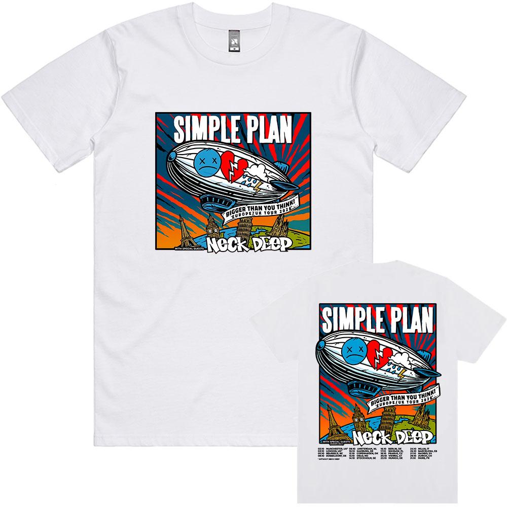 Bigger Than You Think Tour2026 Tshirt Simple Plan Band Heavy Unisextal Tshirts Cotton Summer Unisex Streetwear Short Sleeve Tops
