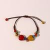 Ethnic Style Heart-shaped Ceramic Handmade Bracelet Rainbow Irregular Woven Bracelet Fashion Beaded Adjustable Bracelet