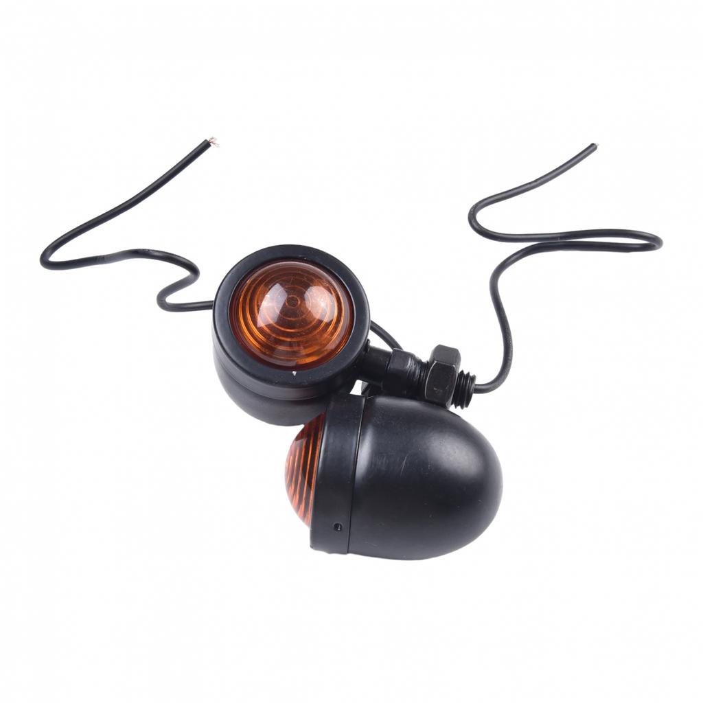 Replacement Lights Lamp Part Decor Set 2Pcs Black Motorcycle Cafe Turn Signal