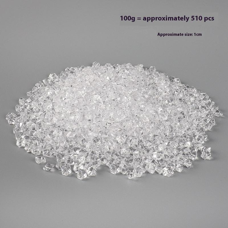 1 Set Mini Transparent Ice Broken Ice Stones Ice Grains Simulation Props For Dollhouse Decoration Miniature Home