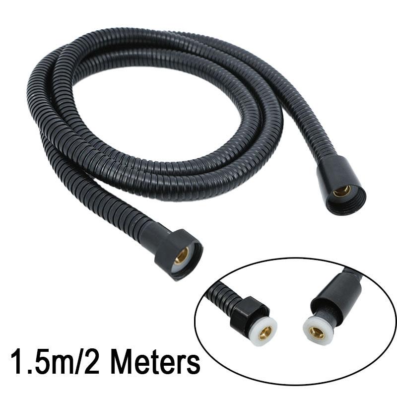 1.5M 2M Stainless Steel Black Shower Head Water Hose Extension Pipe Tube 150cm 200cm Bathroom Water Drawer Bathroom Accessories