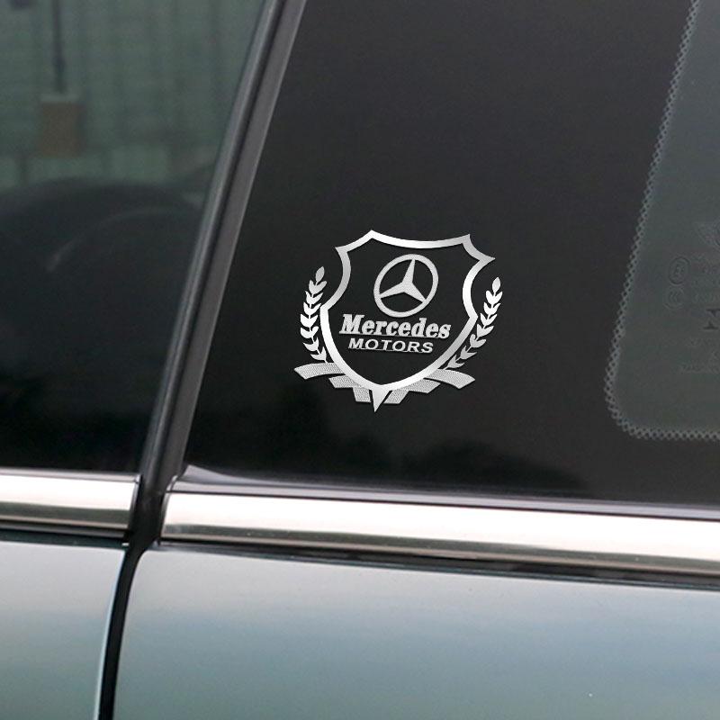 OLV5 Car Badge Body Side 3D Badge Wheat Ear Sticker Decal Accessories For Mercedes Benz AMG W205 W218 W177 W176 W169 A B C E S Class