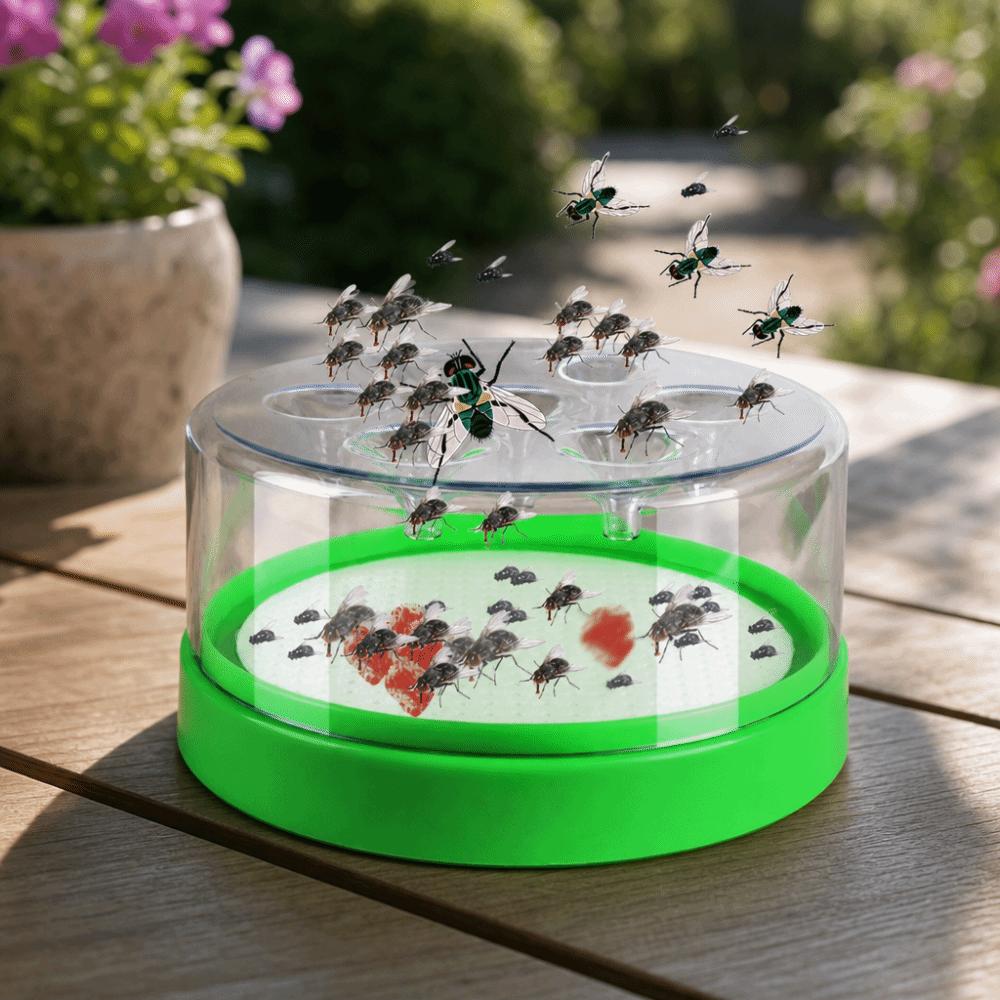 Non-Toxic Automatic Fly Trap 7 Holes Indoor Fly Repellent Practical Plastic Fly Trap Box Farm