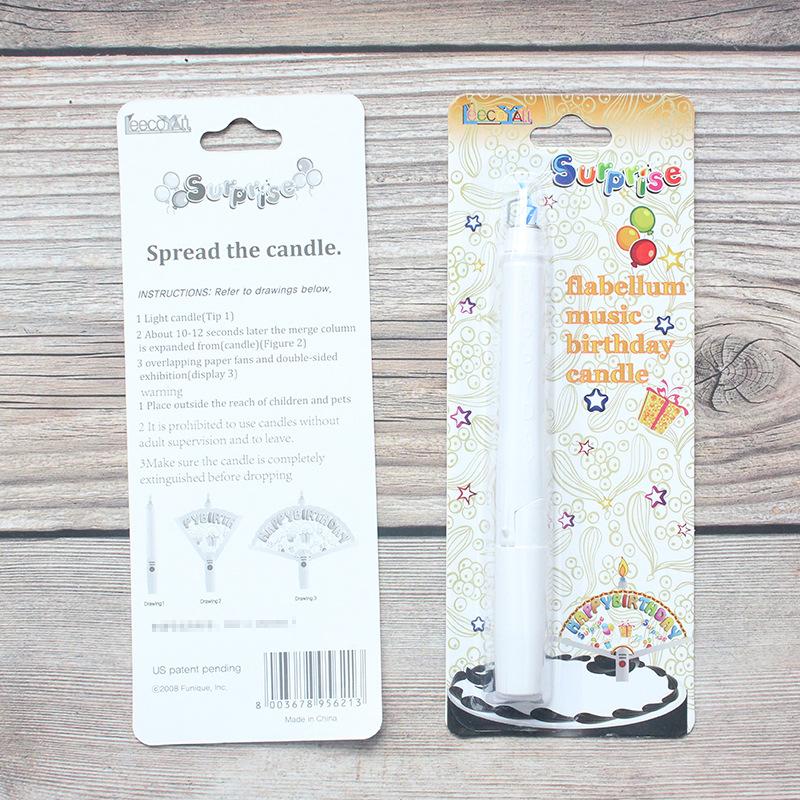Веерный сюрприз-баннер Свеча Креативная Смешная Вечеринка С Днем Рождения Пожелание Веер Украшение для Торта