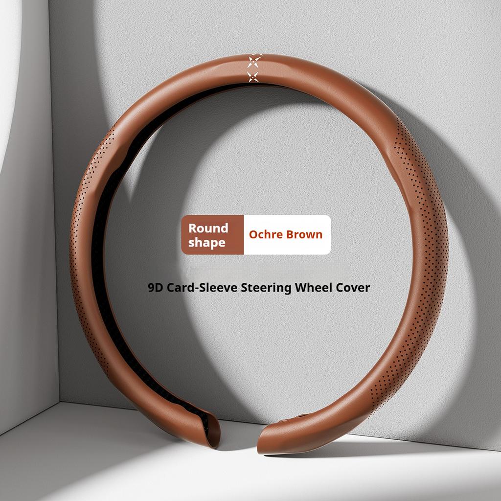 For BAIC HYOSOW Senova Weiwang Nappa Leather grain Car Steering Wheel Cover Breathable and Anti Slip Accessories Steering Covers