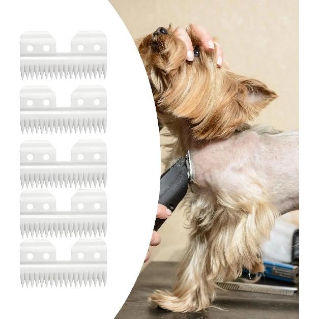 18 Teeth Ceramic and Steel Clipper Blades for Oster Fast Feed,for A5 Dog Grooming Clipper,for Wahl KM2 KM5 KM10,for Andis