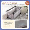Donext Crib Playpen Folding Co-sleeping Bed Play Yard Side Height Adjustable With Mat Comes with Storage Bag With Mattress with Casters