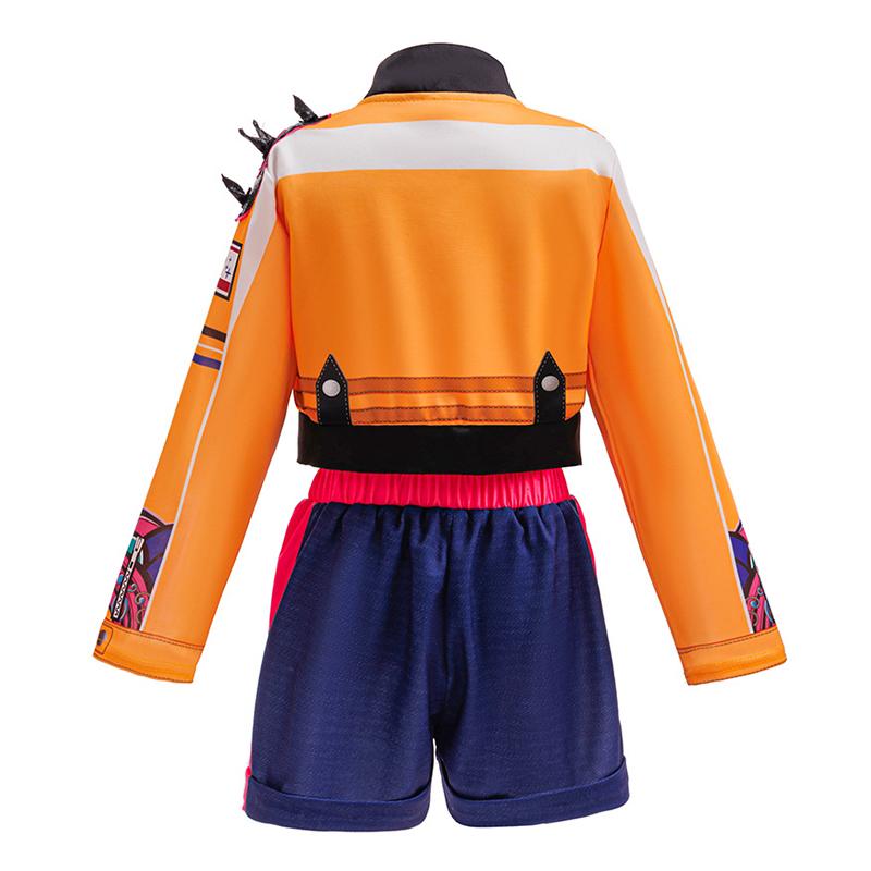 Костюм для косплея K-pop певицы-охотницы для девочек, костюм для дня рождения, сценический костюм, 4-piece Хэллоуинский костюм для детей